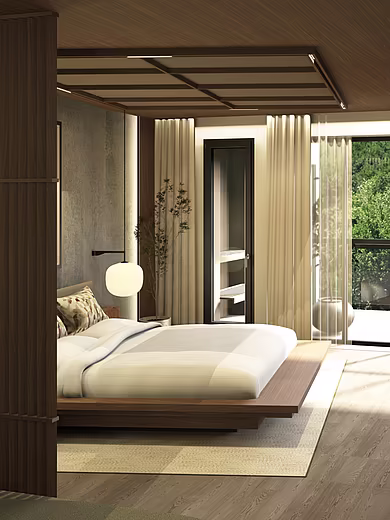 Innenansicht einer Suite im Mazaggs mit moderner Einrichtung