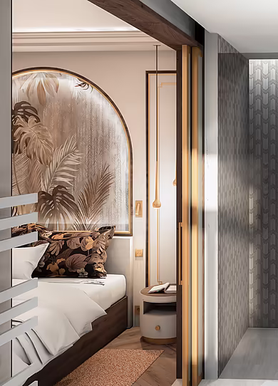 Innenansicht einer Suite im Mazaggs mit moderner Einrichtung