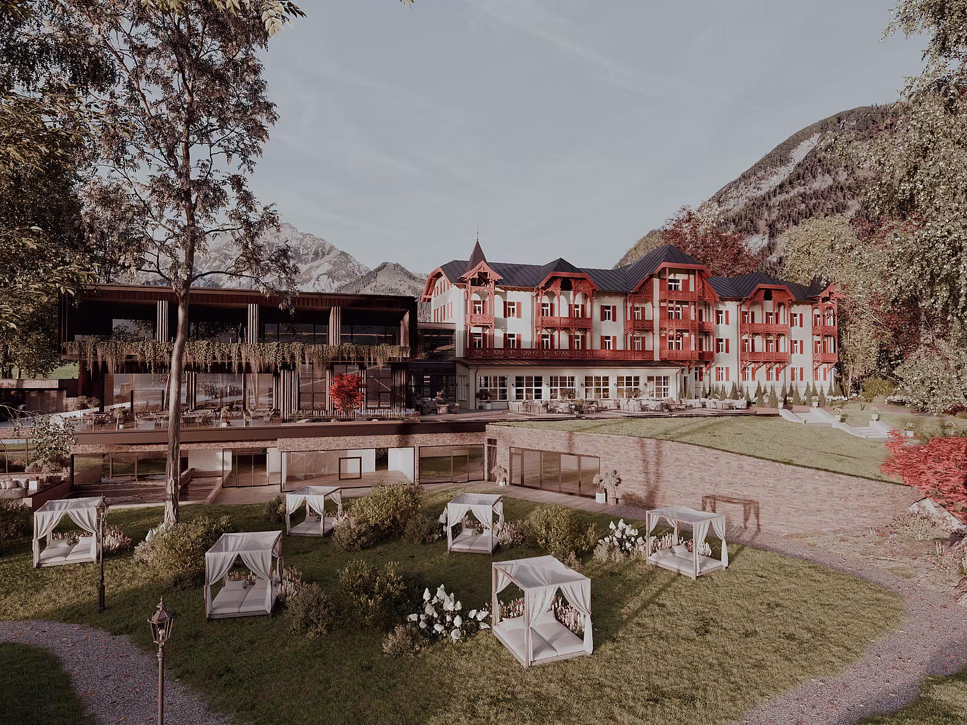 Aussenansicht mit Garten vom Mazaggs