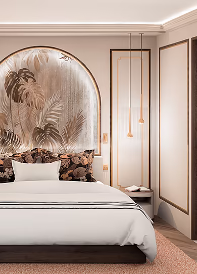 Innenansicht einer Suite im Mazaggs mit moderner Einrichtung