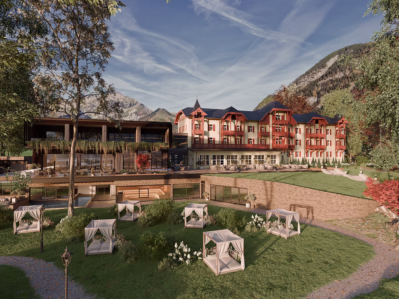 Aussenansicht mit Garten vom Mazaggs