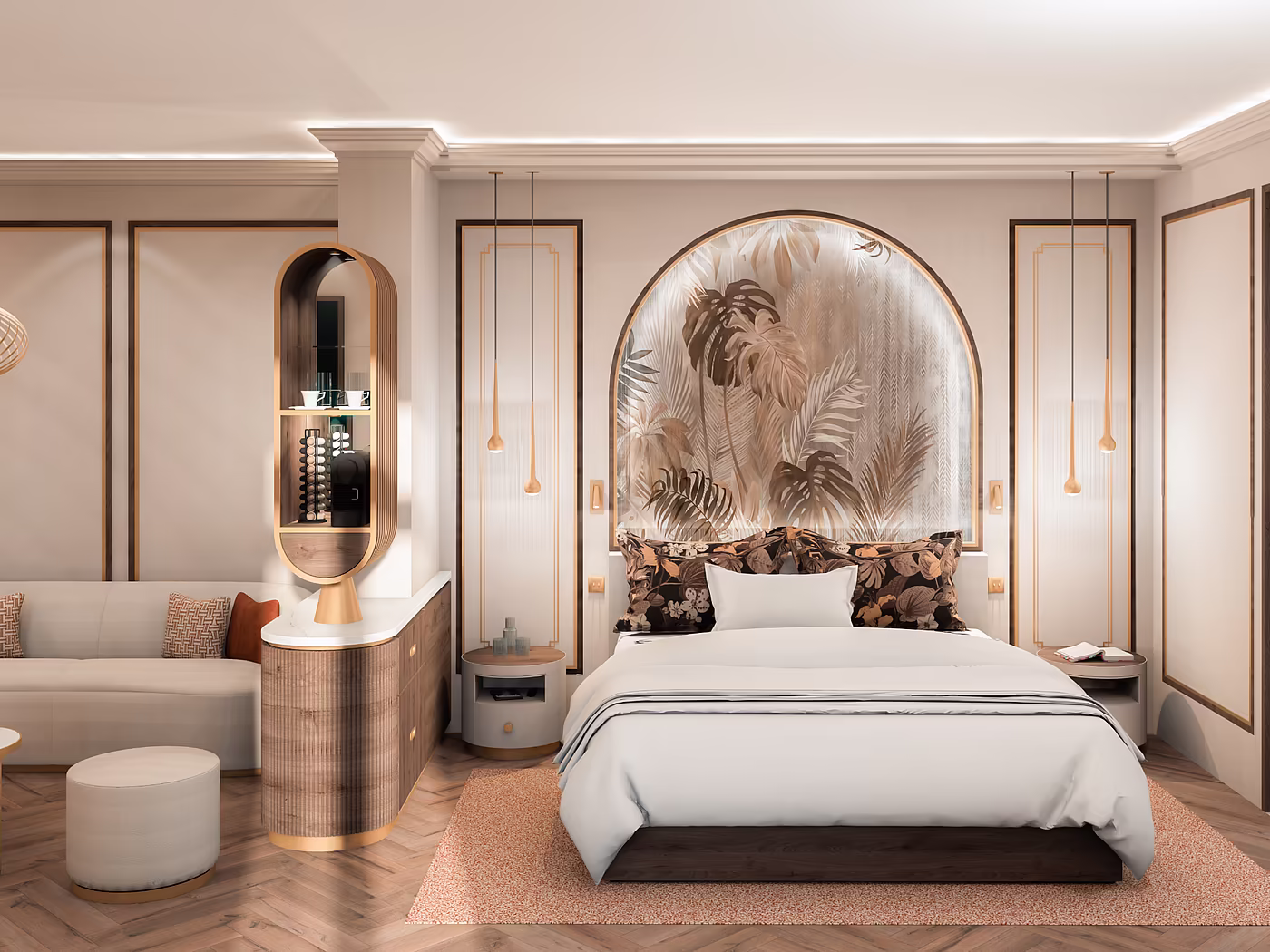 Innenansicht einer Suite im Mazaggs mit moderner Ausstattung